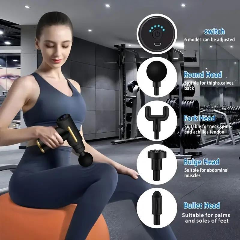 Portable Mini Massage Gun for Immediate Muscle Relief - Perfect for Fitness and Workouts, USB Rechargeable with Lithium Battery, Handheld Electric Fascia Massager for Full Body Use